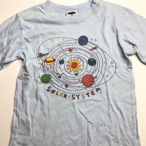 Mulberribush Kids Solar System Long Sleeve Shirt - Light Blue